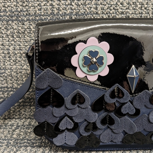 Kate Spade Zibbi Nightcap Owl Crossbody Purse Blue Black - Picture 2 of 14